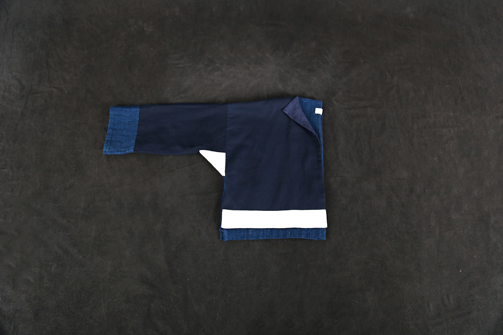 hanbok process patch jacket - indigo mixed
